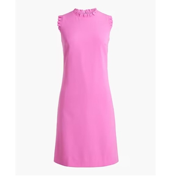 J. Crew Vibrant Pink Ruffle Sleeve Mini Dress - Picture 4 of 13